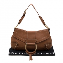 Pre Owned Dolce and Gabbana  Tan Leather D-Ring Hobo