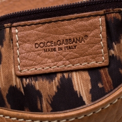 Pre Owned Dolce and Gabbana  Tan Leather D-Ring Hobo