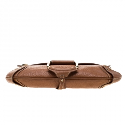 Pre Owned Dolce and Gabbana  Tan Leather D-Ring Hobo