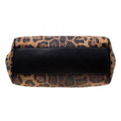 مملوكة مسبقًا حقيبة دولتشي أند غابانا يد علوية ميس سيسيلي كبيرة شعر عجل طباعة فهد