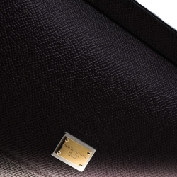 Pre Owned حقيبة دولتشي أند غابانا ميس سيسيلي جلد عنابي داكن صغيرة