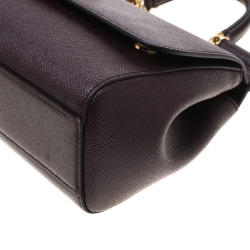 Pre Owned حقيبة دولتشي أند غابانا ميس سيسيلي جلد عنابي داكن صغيرة