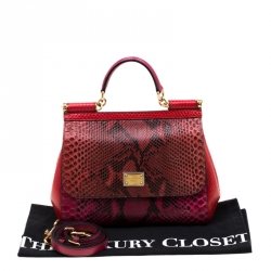 Pre Owned Dolce and Gabbana Multicolor Python Medium Limited Edition Miss Sicily Top Handle Bag