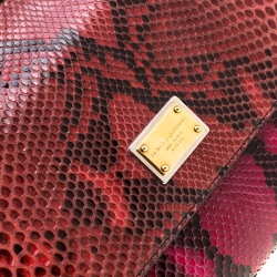 Pre Owned Dolce and Gabbana Multicolor Python Medium Limited Edition Miss Sicily Top Handle Bag