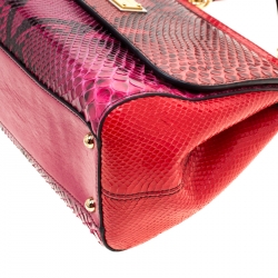 Pre Owned Dolce and Gabbana Multicolor Python Medium Limited Edition Miss Sicily Top Handle Bag