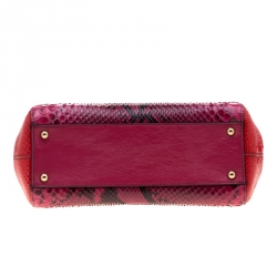 Pre Owned Dolce and Gabbana Multicolor Python Medium Limited Edition Miss Sicily Top Handle Bag