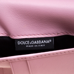 Pre Owned Dolce and Gabbana Dark Pink Patent Leather Wallet On Chain