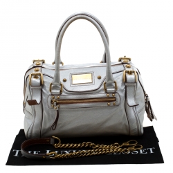 Dolce and Gabbana Silver Leather Miss Easy Way Boston Bag