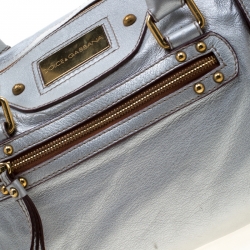 Dolce and Gabbana Silver Leather Miss Easy Way Boston Bag