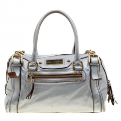 Dolce and Gabbana Silver Leather Miss Easy Way Boston Bag