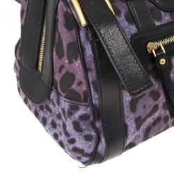 Dolce and Gabbana Purple Leopard 'Miss Easy Way' Boston Bag