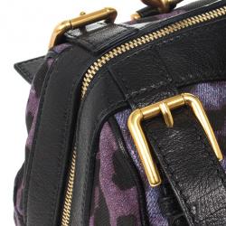 Dolce and Gabbana Purple Leopard 'Miss Easy Way' Boston Bag