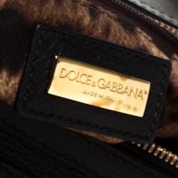 Dolce and Gabbana Black Leather Miss Easy Way Boston Bag