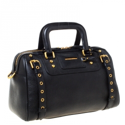 Dolce and Gabbana Black Leather Miss Easy Way Boston Bag