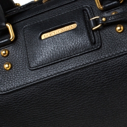 Dolce and Gabbana Black Leather Miss Easy Way Boston Bag