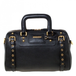 Dolce and Gabbana Black Leather Miss Easy Way Boston Bag