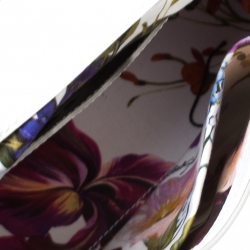 Pre Owned  حقيبة يد دولتشي أند غابانا بيد علوية دولفين سيسلي جلد بنقوش متعددة الألوان صغيرة