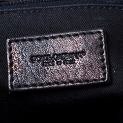 Pre Owned Dolce and Gabbana Leopard Print Coated Canvas and Leather Large Miss Sicily Top Handle Bag 