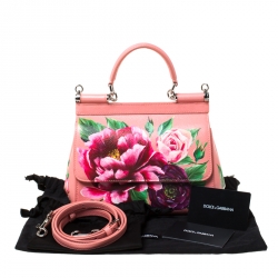 مملوكة مسبقًا حقيبة دولتشي أند غابانا دوفين سيسيلي مطبوعة متعدد الألوان بيد علوية