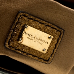 Pre Owned Dolce and Gabbana Multicolor Crocodile and Python Leather Small Miss Sicily Tote