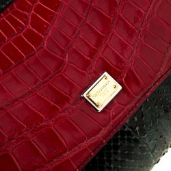 Pre Owned Dolce and Gabbana Multicolor Crocodile and Python Leather Small Miss Sicily Tote