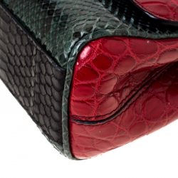 Pre Owned Dolce and Gabbana Multicolor Crocodile and Python Leather Small Miss Sicily Tote
