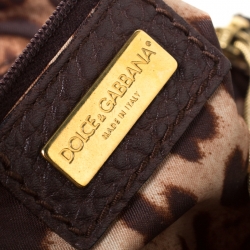 Pre Owned Dolce and Gabbana Leopard Print Calf Hair and Leather Satchel