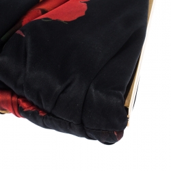 Pre Owned Dolce and Gabbana Multicolor Rose Print Satin Miss Lady Clutch