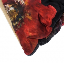Pre Owned Dolce and Gabbana Multicolor Rose Print Satin Miss Lady Clutch