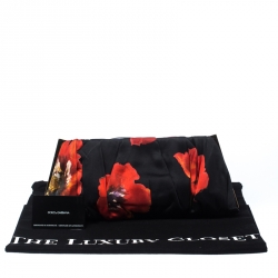 Pre Owned Dolce and Gabbana Multicolor Rose Print Satin Miss Lady Clutch