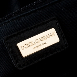 Pre Owned Dolce and Gabbana Green Cheetah Print Canvas and Leather Easy Way Satchel