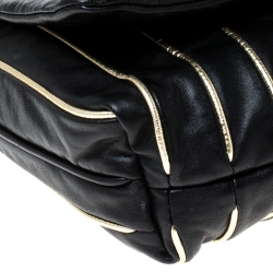 Pre Owned Dolce & Gabbana Black/Gold Striped Flap Clutch