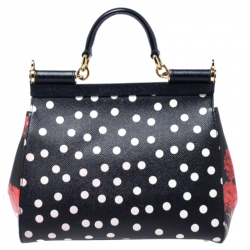 Pre Owned حقيبة دولتشي أند غابانا ميس سيسيلي متوسطة جلد فلورال منقطة متعددة الألوان بيد علوية