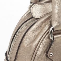 Pre Owned Dolce and Gabbana Metallic 'Miss Biz' Dome Satchel