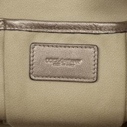 Pre Owned Dolce and Gabbana Metallic 'Miss Biz' Dome Satchel