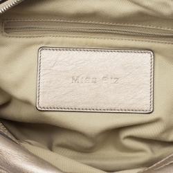 Pre Owned Dolce and Gabbana Metallic 'Miss Biz' Dome Satchel