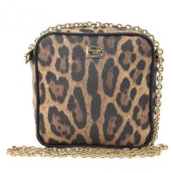 Pre Owned Dolce and Gabbana Leopard Print Crossbody