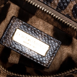 Pre Owned Dolce & Gabbana Leopard Lizard Chain Pouch
