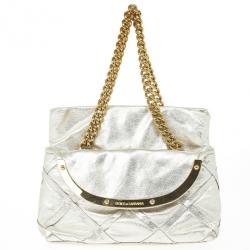 Pre Owned Dolce and Gabbana Silver Miss Camp Shoulder Bag