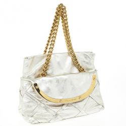 Pre Owned Dolce and Gabbana Silver Miss Camp Shoulder Bag