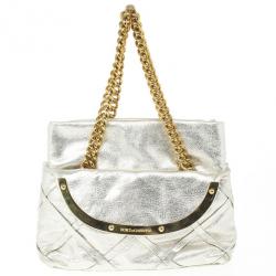 Pre Owned Dolce and Gabbana Silver Miss Camp Shoulder Bag