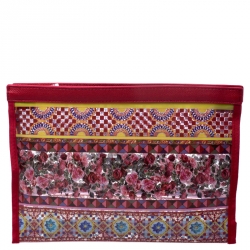 Pre Owned Dolce & Gabbana Multicolor PVC and Leather Pouch
