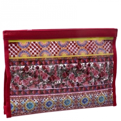 Pre Owned Dolce & Gabbana Multicolor PVC and Leather Pouch