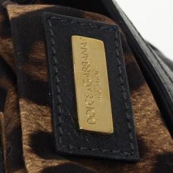 Pre Owned Dolce and Gabbana Black Leather Mini Miss Sicily Belt Bag