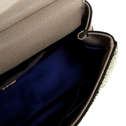 مملوكة مسبقًا Dolce and Gabbana Multicolor Crocodile and Python Small Miss Sicily Top Handle Bag