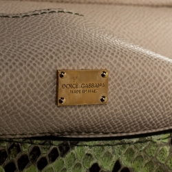 مملوكة مسبقًا Dolce and Gabbana Multicolor Crocodile and Python Small Miss Sicily Top Handle Bag