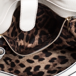 مملوكة مسبقًا حقيبة دولتشي أند غابانا قلاب يد علوية جلد كريمي