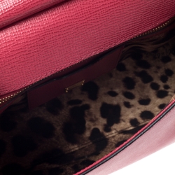 Pre Owned  حقيبة دولتشي أند غابانا ميس سيسيلي كبيرة يد علوية جلد ثعبان، و جلد أحمر