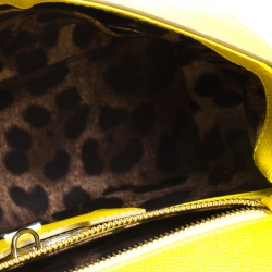 Pre Owned حقيبة دولتشي أند غابانا ميس سيسيلي متوسطة يد علوية جلد داوفين أصفر 