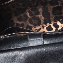 مملوكة مسبقًا حقيبة دولتشي أند غابانا ميس سيسيلي كبيرة يد علوية جلد أسود